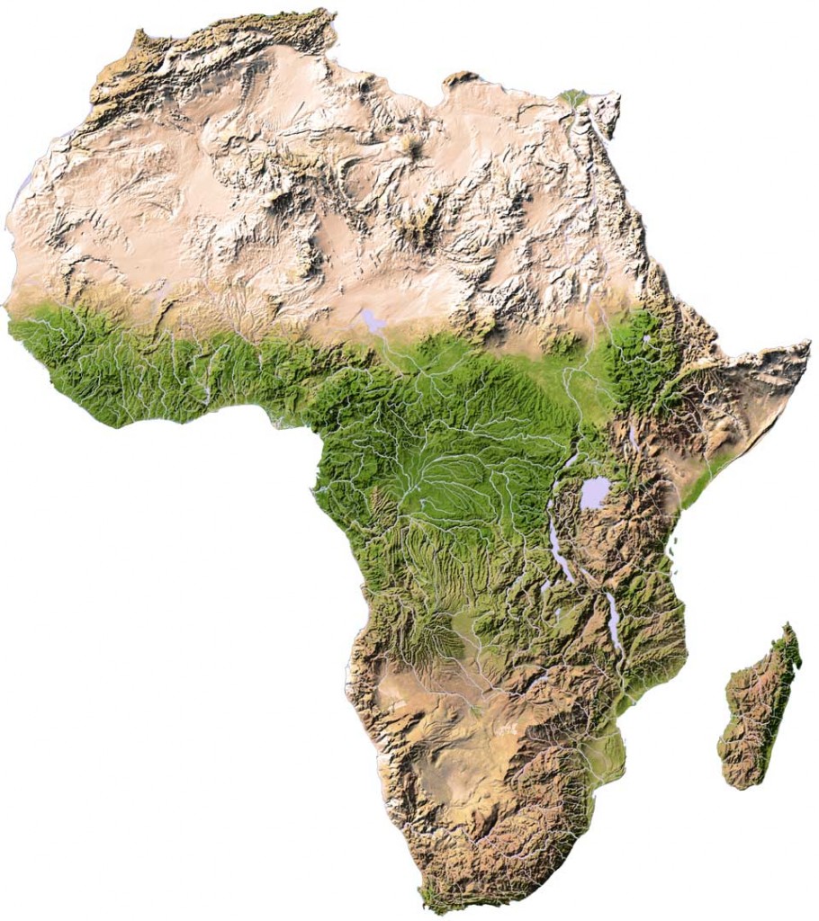 Africa Topographic Map